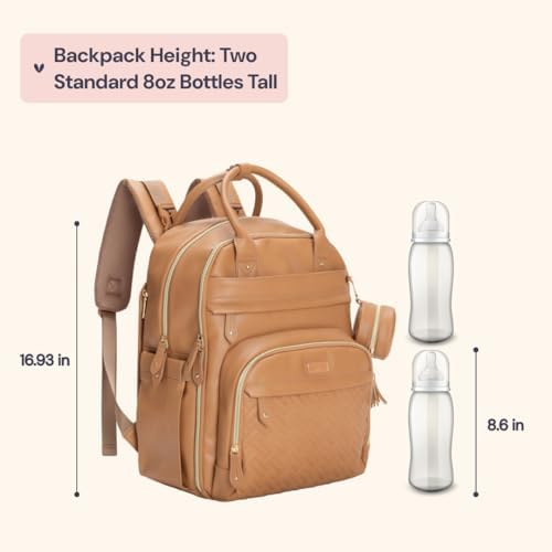 BabbleRoo Leather Diaper Bag Backpack - Image 2