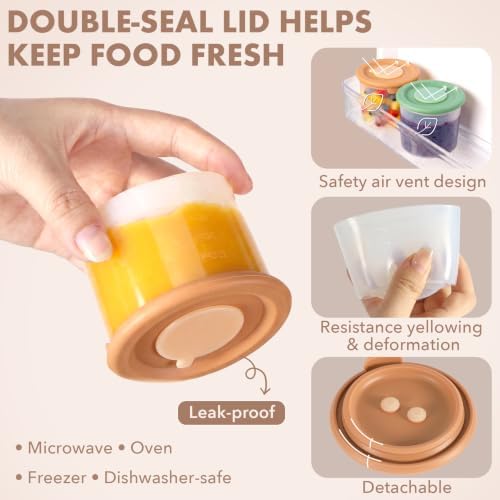 URMYWO 6 Pack Silicone Baby Food Containers, 4 oz Portion Storage Containers - Image 5