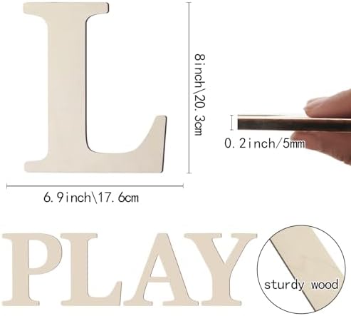 Wooden Letters 8 Inch Large Paintable Wood Letter L - Image 2