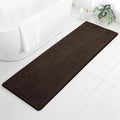 Chenille Bathroom Runner Rug 24"x72" Brown, Plush Bath Mat by Kildoss