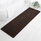 Chenille Bathroom Runner Rug 24"x72" Brown, Plush Bath Mat by Kildoss