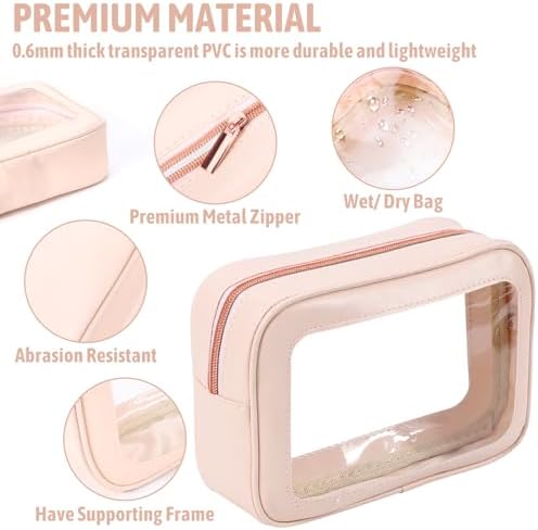 YOPCDJ 3PCS Clear Toiletry Bag, TSA Approved Travel Pouch - Image 4