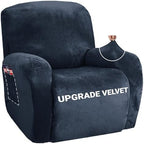 ZNSAYOTX Stretch Velvet Recliner Cover 4-Pieces, Thick Soft Recliner Chair by ZNSAYOTX