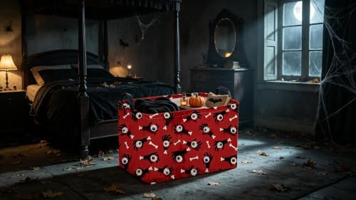 Sanjiaofeng Rectangular Halloween Ghost Hand Storage Basket, Trick or Treat - Image 4