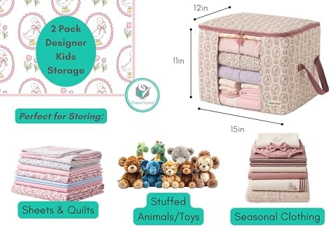 Chaos Cleared Kids Storage Bags – 100% Cotton Canvas Toy & Clothes Organizer - Image 2