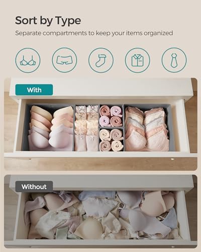 SONGMICS Drawer Organizers, Foldable Fabric Storage Boxes - Image 3