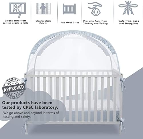 L RUNNZER Baby Crib Tent, Pop Up Crib Net to Keep Baby in - Image 2