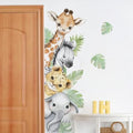 44.88×11.75 Inch Jungle Safari Animal Wall Decals Watercolor Forest Elephant by clothmile