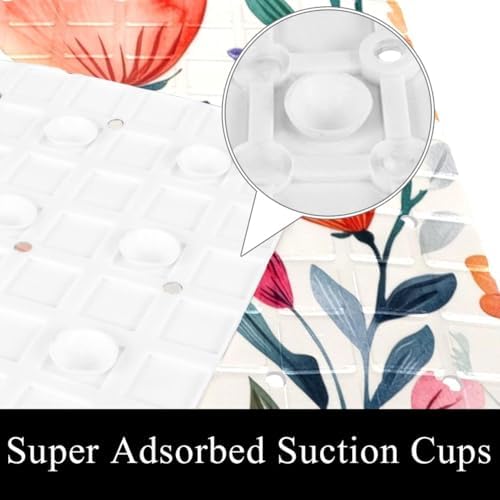 Shower Mat Non Slip, Floral Design Anti Slip Bath Mat - Image 3