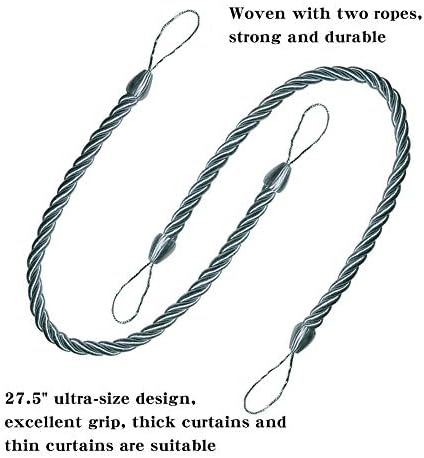 BEL AVENIR 2 Pack Curtain Tiebacks Ropes Tie-Backs, Handmade Holdbacks - Image 3