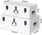Vixdonos Decorative Metal Box Storage Trunks Set of 2 College Dorm Chest - Image 2