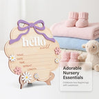 Hello World Wooden Baby Birth Announcement Sign - Image 5