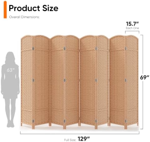 JOSTYLE Outdoor Privacy Screen 8-Panel Folding Room Divider Space Partition - Image 2