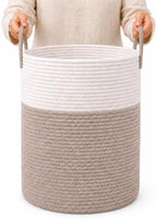 OrganiHaus Tall Cotton Rope Laundry Basket & Hamper, Blanket Storage 52L by OrganiHaus