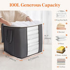 Lifewit 4 Pack 100L Large Clothes Storage, Blanket Storage Bags - Image 3