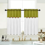 FRAMICS Farmhosue Kitchen Curtains 36 Inch Length, Rustic Cotton Linen Tier - Image 2
