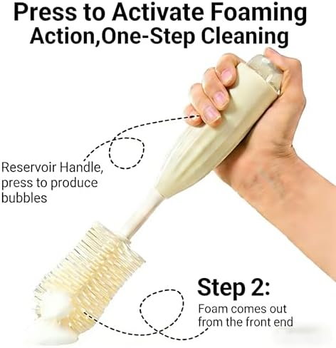 Baby Bottle Brush Kit with Push-Press Bubble and Drying Rack - Image 2