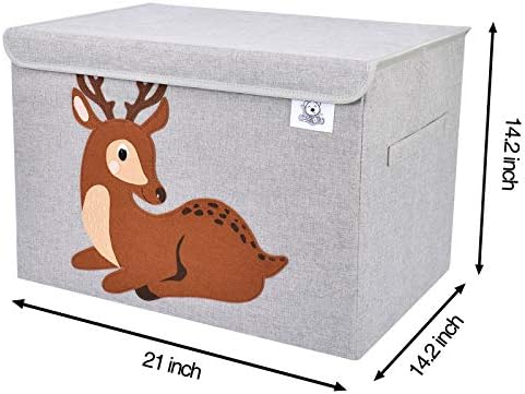 Large Toy Box Storage with Lid, Foldable Fabric Toy Chest Storage - Image 3