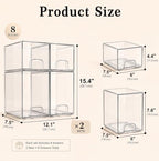 Clear Stackable Storage Drawers: Acrylic Organizer Bins 8 Pack - Image 2