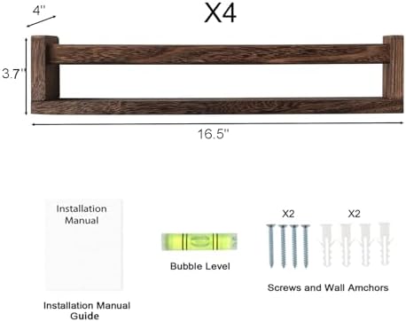Nursery Room Shelves Set of 4, Wood Floating Book Shelves - Image 3