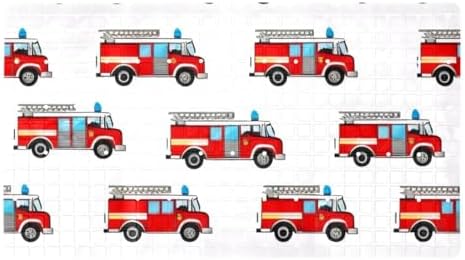 Shower Mat Non Slip, Fire Truck Pattern Anti Slip Bath Mat by Anna+Cowper