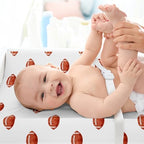 Sweet Jojo Designs Brown and White Football Boy Baby Changing Pad Cover Sheet – - Image 3