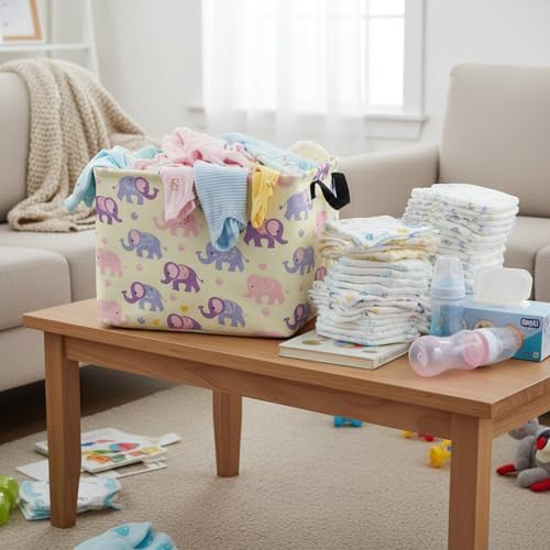 Kid Cute Rectangle Storage Basket Baby Toy Clothes Storage Bin Nursery Playroom - Image 6