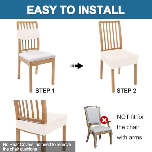 Smiry Waterproof Seat Covers for Dining Room Chairs - Image 5
