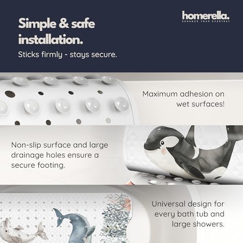 homerella Bathtub Mat Non Slip Kids 40x16 Baby Bath Mat Non Slip Anti Mold - Image 4