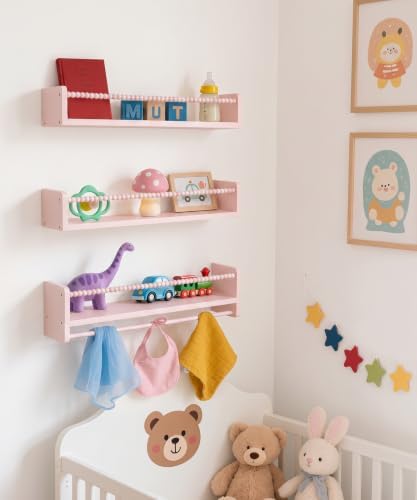 24 Inch Nursery Book Shelves for Wall - Image 2