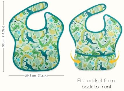 3 Pack Waterproof Baby Bibs for Eating, Mess Proof Feeding Bib - Image 5