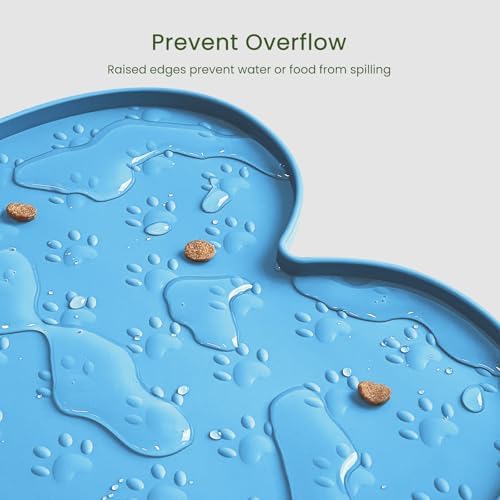 PWTAA Dog Food Mat Anti-Slip Silicone Dog Bowl Mat Thicker Pet Placemat - Image 4