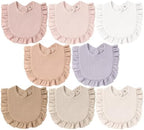 MairMore Muslin Baby Bibs, Ruffle Edge Drool Bibs by MairMore