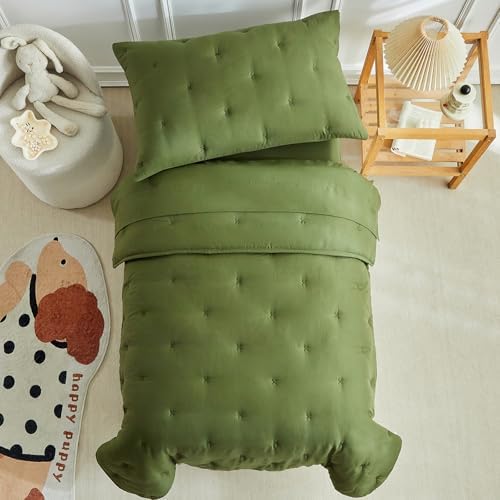 DuShow 4 Pieces Toddler Bedding Set, Embroidery Crib Comforter Set - Image 4