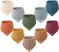 Konssy 10 Pack Baby Muslin Bandana Bibs by Konssy
