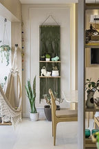 Flber Hanging Shelf Macrame Wall Hanging Green Boho Shelfs Tassels Floating - Image 4
