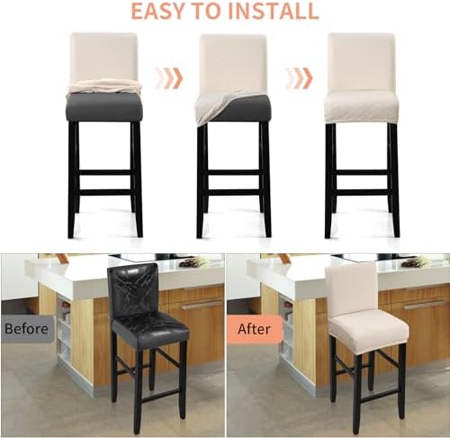 Fuloon Waterproof Barstool Covers Chair Slipcovers, 2 Pack - Image 6