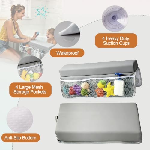 Baby Waterproof Vegan Leather Bath Kneeler and Elbow Rest Pad Set - Image 2