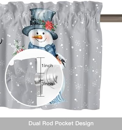 Snowman Christmas Valance Curtains - Image 5