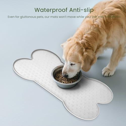 PWTAA Dog Food Mat Anti-Slip Silicone Dog Bowl Mat Thicker Pet Placemat - Image 4