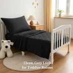BEDSUM 4pc Toddler Cooling Bedding Set, Rayon Made from Bamboo - Image 2