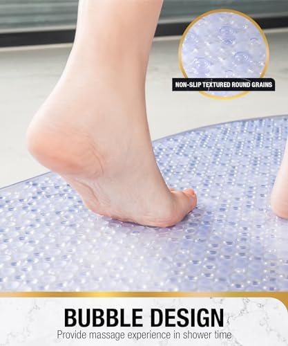 HITSLAM Bathtub Mat Non Slip, 27x15 Inch Bubble Oval Bath Tub Mat - Image 3