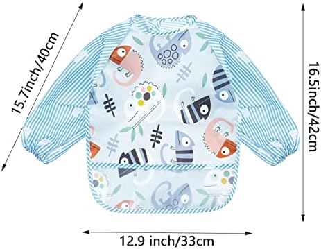 PandaEar (3 Pack Long Sleeve Bibs| Waterproof Full Sleeve Bib - Image 2