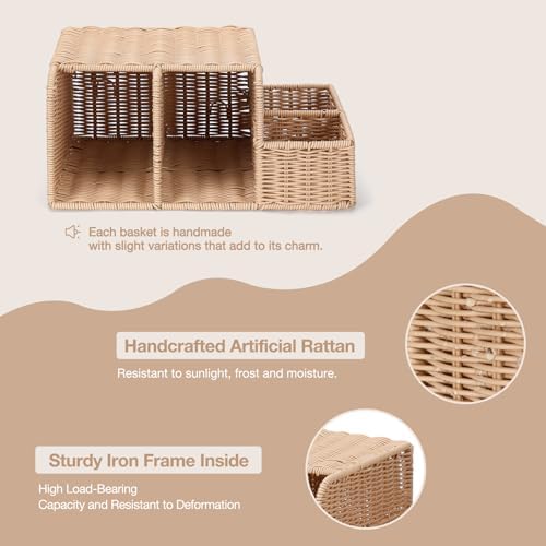 Diaper Caddy Organizer, Hand Rattan Nursery Storage Basket - Image 4