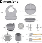 Silicone Baby Feeding Set Moon Gray Infant Tableware Collection - Image 7