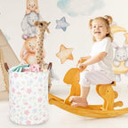 Flower Patter Laundry Hamper, Girls Laundry Basket, Waterproof foldable kid's - Image 2