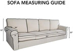 PureFit Stretch Couch Covers for Sofa 4 Seater Slipcovers Cyan - Image 6