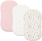 PHF 3 Pack Soft Bassinet Sheets, Floral & Animal Breathable Comfy Cradle Sheets by PHF