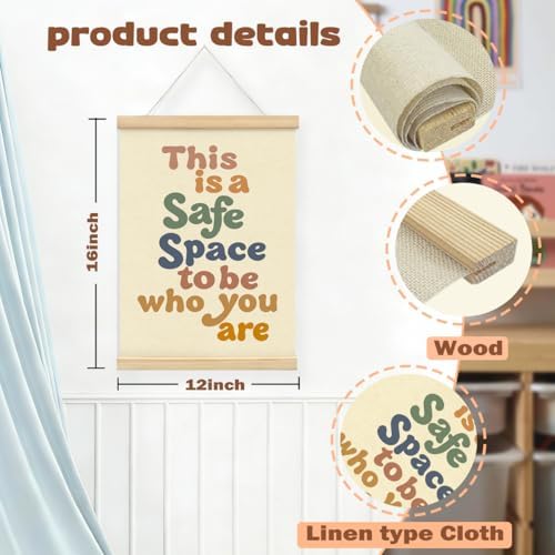 This is A Safe Space Wall Hanging Banner, Therapy Office Wall Decor, School - Image 6