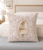 Bunny Pillow Cover 18x18, Floral Ballet Rabbit Girls Room Decor - Image 4